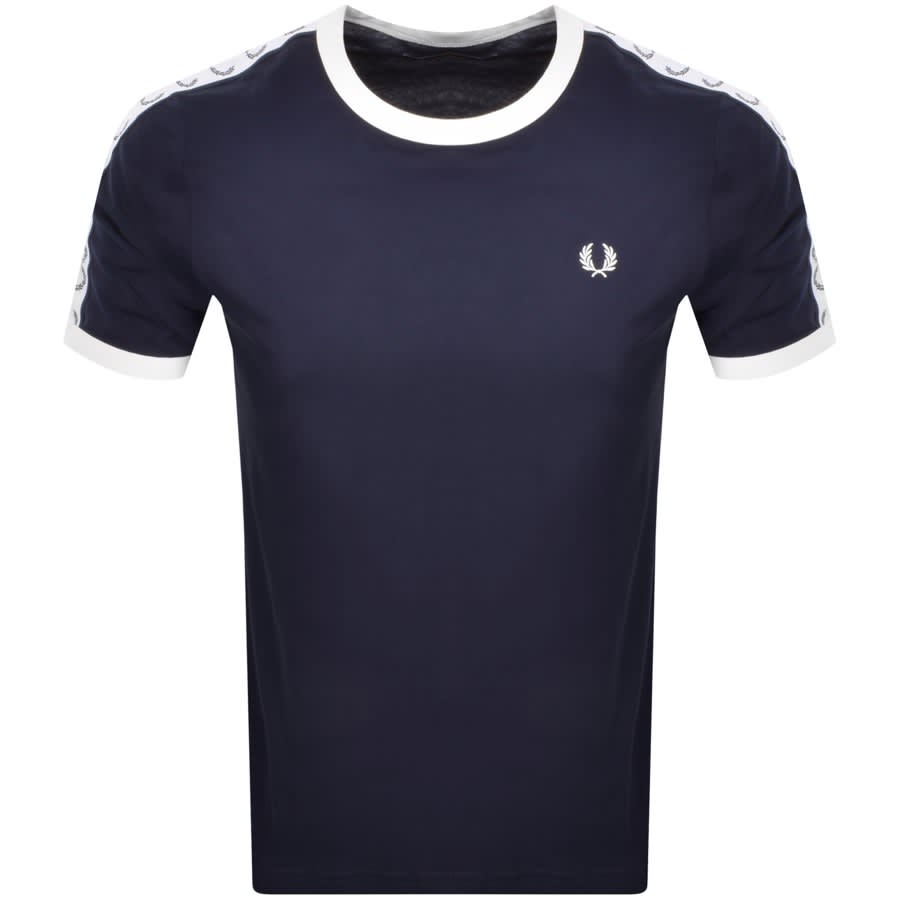 ★FRED PERRY★ Sport Tape Ringer T-Shirt Carbon Blue AFPM251 Taped Ringer T-Shirt - Carbon Blue | Men's T-Shirts